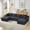 Dark Grey, variant on 125 Inch Modular Cloud Couch Sectional Sofa for Living Room, Modern Corduroy Boneless Couch, Upholstered Deep Seat U Shape Sofas Couches, No Assembly Required, Black