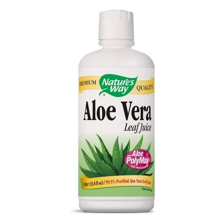 Nature's Way Aloe Vera Leaf Juice 99.5% Purified Aloe Vera Leaf Juice, 1 Liter (33.8 Fl Oz.), 33.8 Fluid