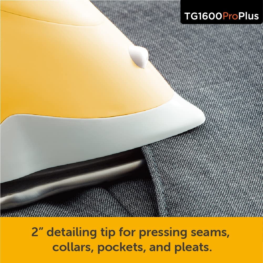 Oliso TG1600 Pro Plus 1800 Watt SmartIron with Auto Lift - for Clothes, Sewing, Quilting and Crafting Ironing | Diamond Ceramic-Flow Soleplate Steam Iron, Yellow
