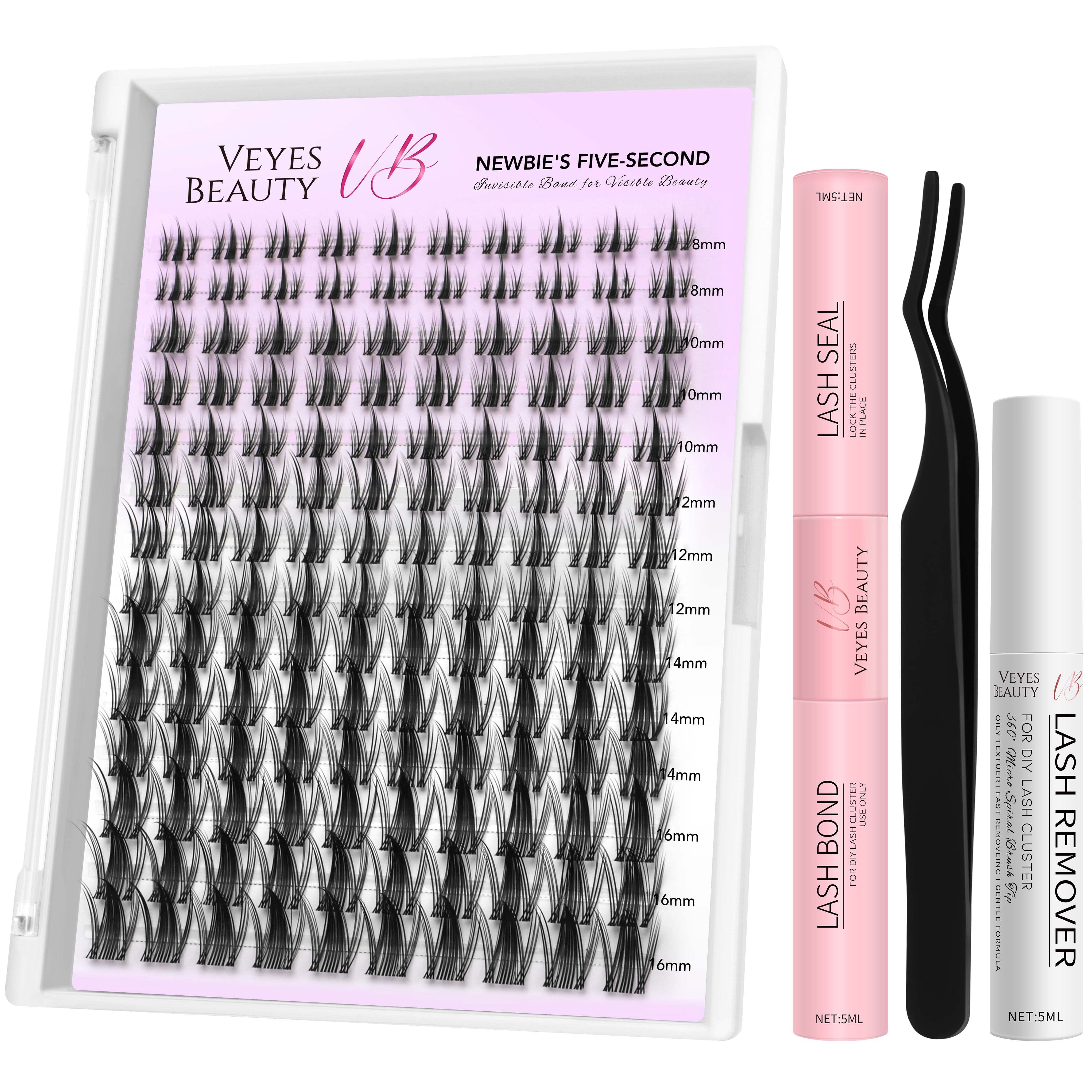 Veyesbeauty Manga Lash Clusters Individual Eyelash Extensions DIY Black False Eyelashes for Self-application Lash Kit
