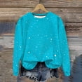thumbnail image 4 of Otntypg Fall Crewneck Sweatshirts for Women Lightweight Thin Long Sleeve Shinny Sequin Printed Pullover Tops Loose Oversized Dressy Party Glitter Shirts Fashion Outfits Clothes 2025 Sky Blue#03 XXL, 4 of 9