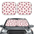 thumbnail image 2 of Goofa Hand Drawn Strawberry Pattern 2 Piece Car Windshield Sun Shade Foldable | Front Windshield Shade for Sun, Heat and UV Rays | Sunshade for Car Front Window-Large, 2 of 7