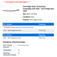 thumbnail image 2 of Front Right Outer Tie Rod End - Compatible with 2003 - 2010 Dodge Ram 3500 - Moog, 2 of 2