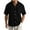 Black, variant on Kaemgyyd Mens Button down Shirt Lightweight Summer Beach Vacation Tops Casual Loose Textured Solid Color Half Sleeve Tee