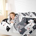 thumbnail image 5 of Manfei Kawaii Pet King Bedding, Cute Cartoon Cat King Bed in a Bag, Monochrome, Reversible, 7pcs, 5 of 6