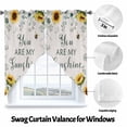 thumbnail image 3 of Swag Curtain Valances Sunflower Sunshine Swag Valances for Kitchen Windows Bee Floral Eucalyptus Leaves Linen Short Topper Curtains Valance Tier Pair for Kitchen Bedroom Living Room Bathroom 28"x36", 3 of 8