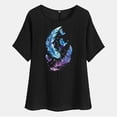 thumbnail image 5 of lcziwo Womens Summer Beach Tops Dressy Casual Cotton Linen Short Sleeve T Shirts Loose Fit Round Neck Blouses 2025 Fashion Graphic Tees Shirt Lightning Sales Today Black XL, 5 of 8