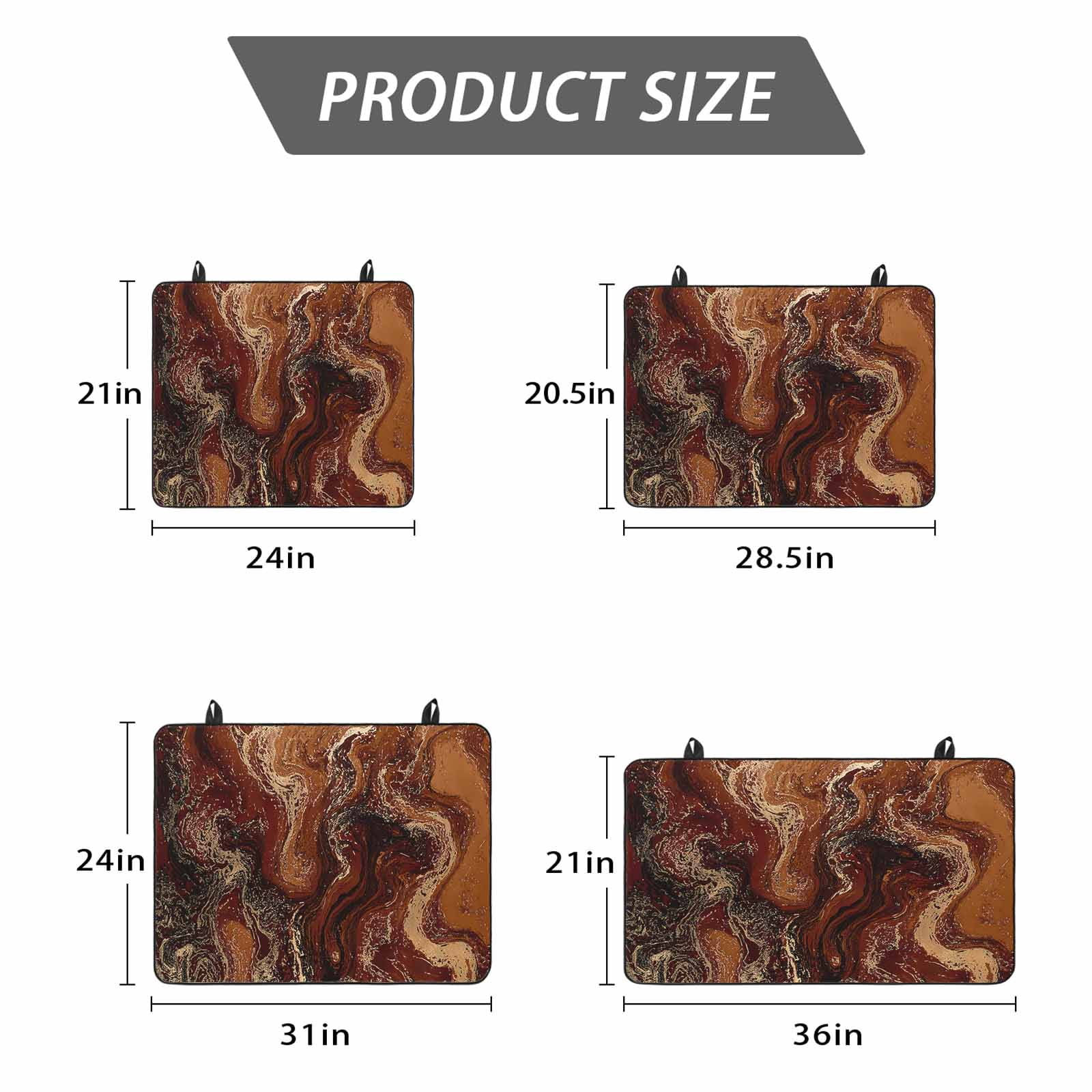 Brown Marble Stove Top Cover for Electric Stove, Heat-proof & Non Slip Glass Top Stove Cover Protector, Ombre Abstract Striped Mottled Aesthetic Kitchen Flat Cooktop Rubber Mat 28.5x20.5 Inches