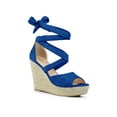thumbnail image 1 of BLISSFUL STEP Chaussures pour Femmes Espadrilles à Lacets Sandales Compensées à Plateforme Bleu Foncé 9, 1 of 8
