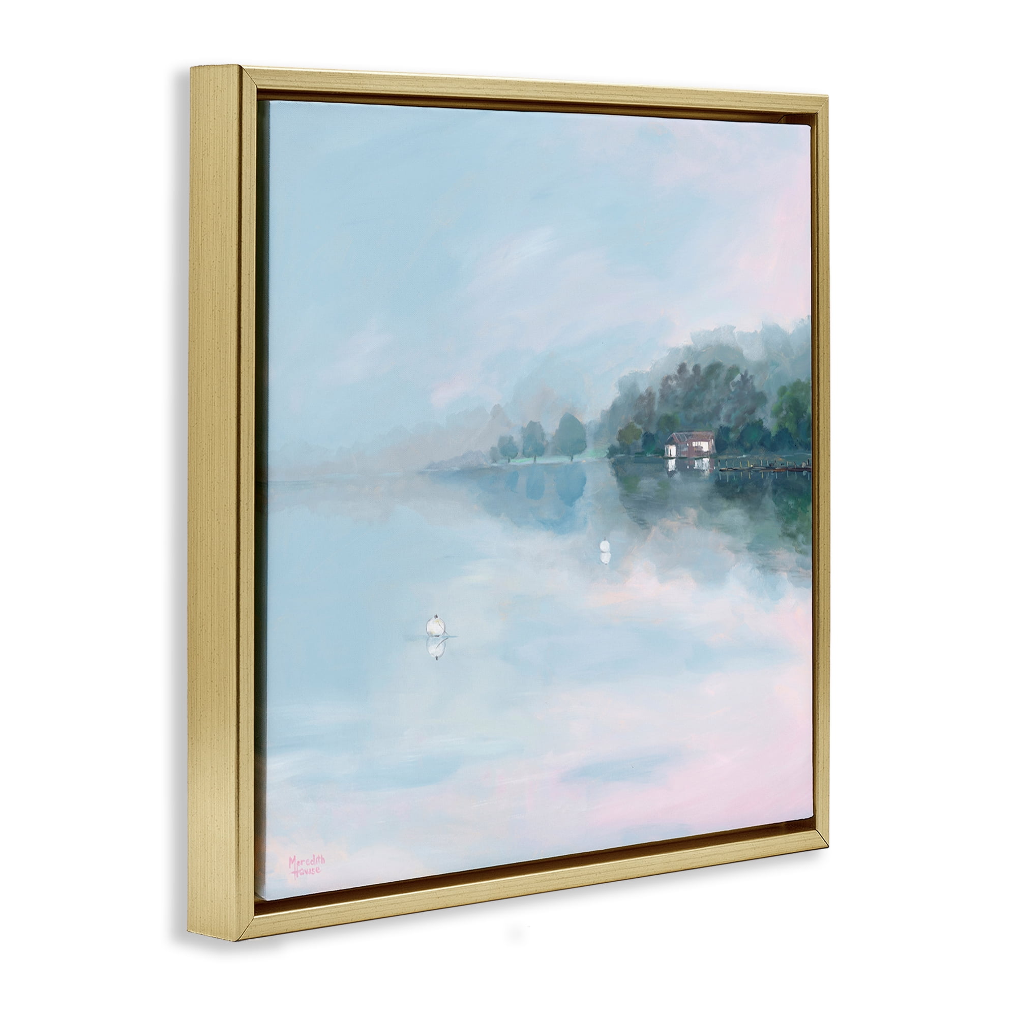 Stupell Industries Morning at Lake Windermere Gold Framed Floater Canvas Wall Art, design by Meredith Howse