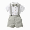 thumbnail image 2 of Toddler Boy Clothes Suit Formal Dress Gentleman Suspender Bow Tie Shirt and Shorts Set Little Boy Outfits Summer Clothes Suit Size 12M-6Y, 2 of 7