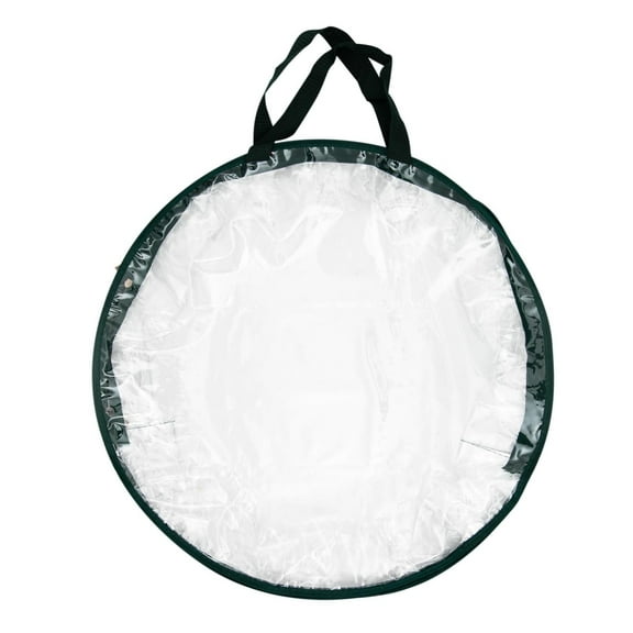 HBBKVI 24in x 24in x 6in PVC Wreath Storage Bag PVC Transparent Storage Bag Round Storage Bag