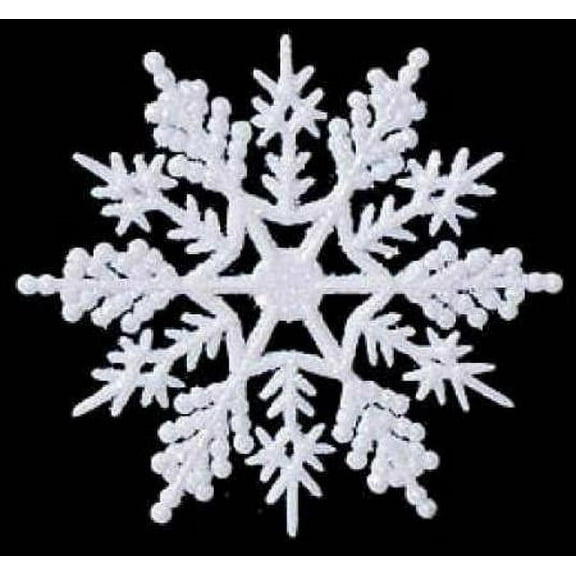 Darice White Glitter Snowflake Ornaments, 6.5 inches, 6 Pieces