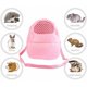 thumbnail image 4 of Bolsa transportadora para mascotas, bolsa de transporte para hámster, bolsa de viaje con correa para el hombro para mascotas pequeñas, erizo, planeador del azúcar, ardilla, conejo (rosa: s), 4 of 5