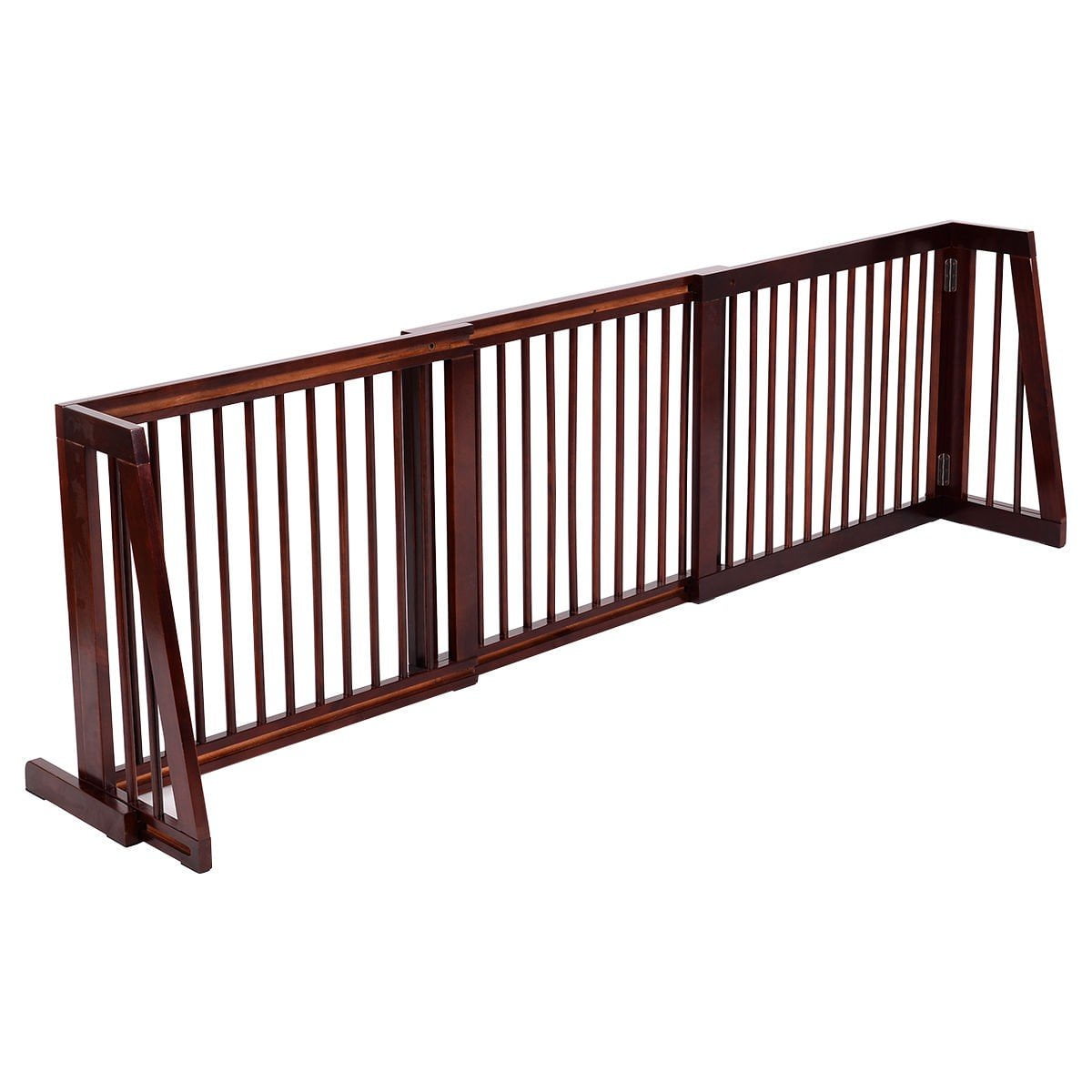 Folding Adjustable Free Standing 3 Panel Wood Fence