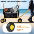 thumbnail image 4 of GDF Studio 51" Heavy Duty Collapsible Fishing Cart with Rod Holders, All-Terrain Beach Wagon for Sand, Black & Yellow, 4 of 9