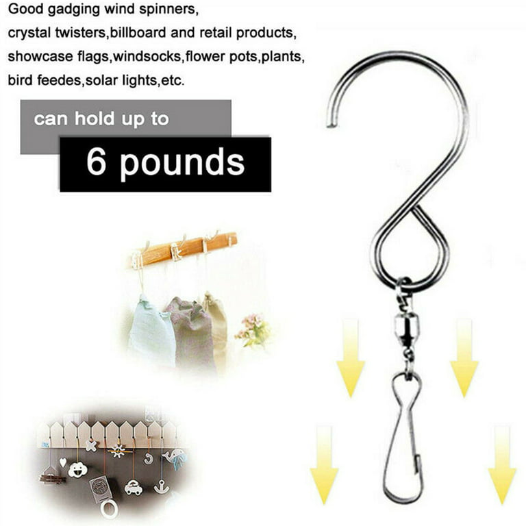 Elbourn Swivel Hooks Clips for Hanging Wind Chimes Bird Feeder