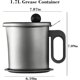 thumbnail image 5 of Contenedor de grasa de tocino con colador, olla de almacenamiento de aceite de acero inoxidable de 1,7 l, lata de grasa de tocino para cocina, aceite para freír, 5 of 5