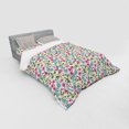 thumbnail image 3 of Ambesonne Flower Bedding Set 3 Pcs, Shabby Plant Leaves Buds, Twin XL, Pink and Blue, 3 of 3
