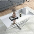 thumbnail image 6 of Furniture of America Talla Rectangle Mirror Top and Chrome Coffee Table, 6 of 8