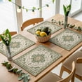 thumbnail image 5 of Sage Green Placemats for Dinning Table Set of 4, Southwest Tribal Antique Boho-Chic Farmhouse Burlap Kitchen Place Mats Waterproof Cloth Table Mats, Indoor Outdoor Placemats Easy Clean Dinner Decor, 5 of 8