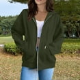 thumbnail image 2 of Lumtrix Zipper Hoodies for Women Oversized Fall Fashion 2025 Casual Winter Jackets Trendy Hooded Zip up Sweatshirt Clothes Army Green M, 2 of 6