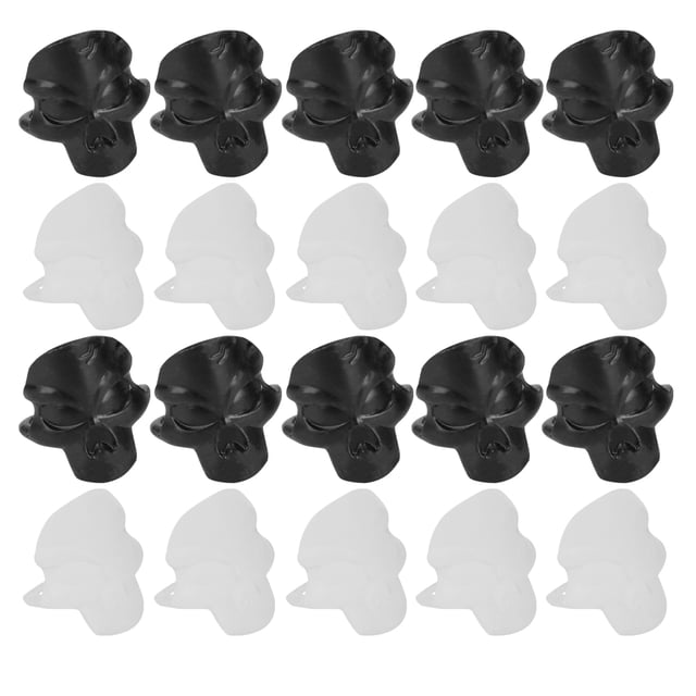 1 juego/50 Uds. De anillo de calavera de plástico para Halloween, juguete creativo para dedo (25 uds cada uno para anillo de calavera negro + anillo de calavera luminoso)