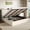 Cream White, variant on Amolife King Size Platform Bed Frame with Square-stitched Headboard and 4 Drawers, Dark Gray
