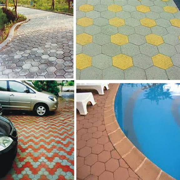 Amosfun Path Maker Molds Plastic DIY Path Maker Mold Hexagon Black 1Pcs