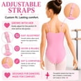 thumbnail image 3 of Girls Camisole Ballet Leotard, Adjustable Straps, Full Front Lining, Soft Cotton Dancewear for Ballet & Gymnastics, 3 of 6