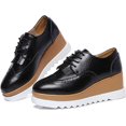 thumbnail image 6 of Women's Fashion Tassels Square-Toe Lace-up Platform Wedge Oxford Shoes, 6 of 7