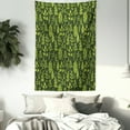 thumbnail image 3 of Sage Tapestry, Patterned Green Leaves Nature Inspired Composition Fresh Trees Woodland, Wall Hanging for Bedroom Living Room Dorm Decor, 60W X 80L Inches, Apple Green Dark Green, by Ambesonne, 3 of 5
