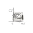 thumbnail image 2 of 9.4mm 925 Sterling Silver Polished 2025 Graduation Bead Charm Pendant Necklace for Women - 4.3 Grams, 2 of 2
