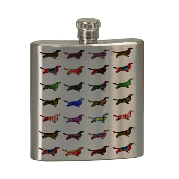 KuzmarK 6 oz. Stainless Steel Pocket Hip Liquor Flask - Irish Setter Dog