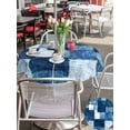 thumbnail image 5 of Outdoor Tablecloth with Umbrella Hole for Patio/Picnic/Party/Camping, Navy Blue Waterproof Table Cloth Round Cover Washable, Modern Abstract Minimalist Blocks Texture (Dia 60"), 5 of 9