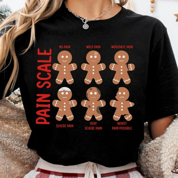 Sam Soft Pain Scale Shirt gingerbread shirt Nurse Shirt Shirt Gingerbread Man Sweater nurse gifts Cookies XmasFull Size S-5XL
