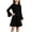 Black, variant on YUANxueke Long Bell Sleeve Ribbed Knit Dress for Girls Casual Crewneck Fashion Fall Winter Outdoor Dress for 5-15 Years