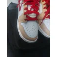 thumbnail image 2 of N I-K-E A i r-Jor-dan 1 Mid GS Size 5 Beige White Red AJ1 554725 201, 2 of 6
