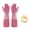 Pink-171, variant on Upgraded Long Waterproof Silicone Cleaning Gloves, Fleece Lined Dishwashing Gloves for Kitchen and Pet Bathing Pink