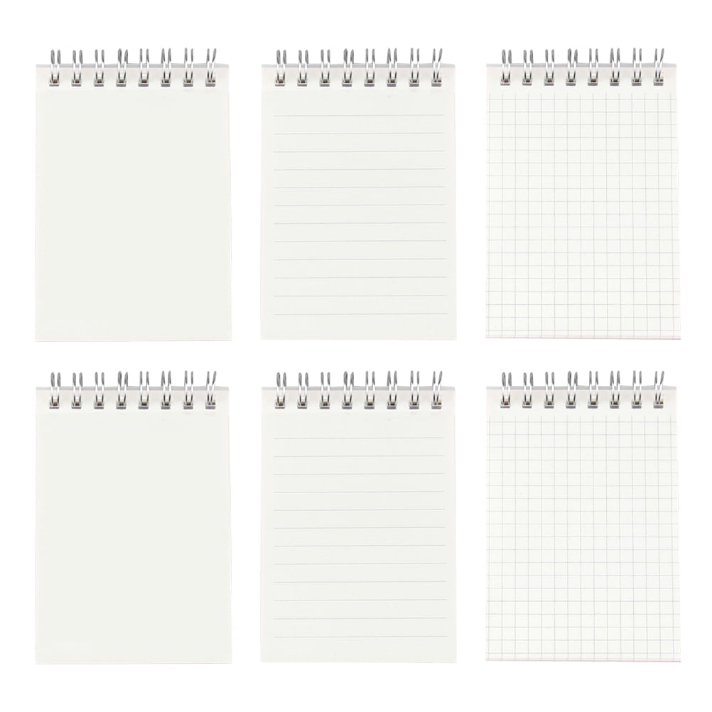 6pcs Portable Mini Notepads Multipurpose Note Pads Office Stationery (As Shown)