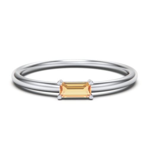 Bague Empilable Bague Bague Pierre de Naissance - Citrine (November)