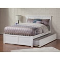 thumbnail image 3 of Madison Queen Wood Platform Bed with Footboard and Twin XL Trundle in White, 3 of 7