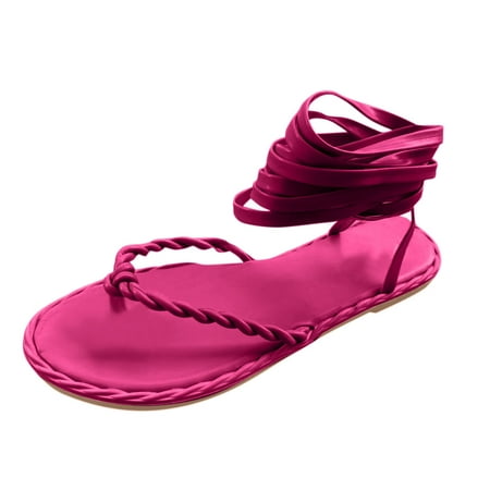 

Women s Fashion Round Toe Flip Toe Ring Strap Retro Casual Beach Sandals