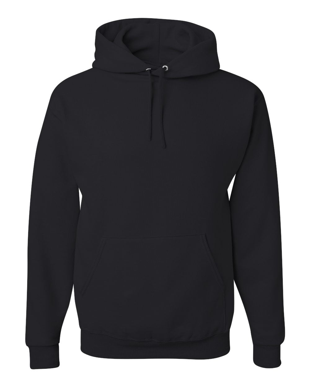 Black, Jerzees Mens Adult Pullover Hooded Sweatshirt