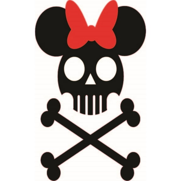 Minnie Mouse Skull Scary Cartoon Character Cartoons Decors Wall Sticker Art Design Decal for Girls Boys Kids Room Bedroom Nursery Kindergarten Home Decor Sticker Wall Art Vinyl Decoration (30x27 inch)