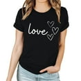 thumbnail image 4 of Diufon Hauts de la Saint-Valentin pour Femmes Décontracté Tendance Manches Courtes Col Rond Chemise Mignonne Imprimée Graphique Chandail Blouse, 4 of 4