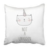 USART Animal Not Unicorn Funny with Cat Baby Beautiful Cartoon Character Cute Doodle Pillowcase 20x20 inch