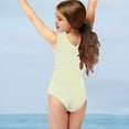 thumbnail image 3 of FOR U DESIGNS Axolotl Ice Cream One-Piece Swimwear for Kids Teens Girls 9-10 Years Old Breathable Sleeveless Swimwear Cute Yellow Gymnastics Leotard, 3 of 8