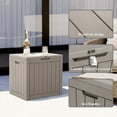 thumbnail image 2 of 31 Gallon Brown Resin Wood Look Outdoor Storage Deck Box with Lockable Lid, 2 of 7
