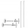 Westbrass D103KBNX-50 1/2" IPS x 3/8" OD x 20" Bullnose Dual Faucet Riser Supply Line Kit with Cross Handle Angle Supply Shut Off Valves, Powder Coat White